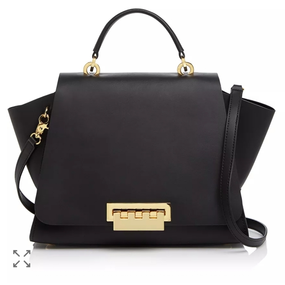 Zac Posen Black Satchel with Gold Accents